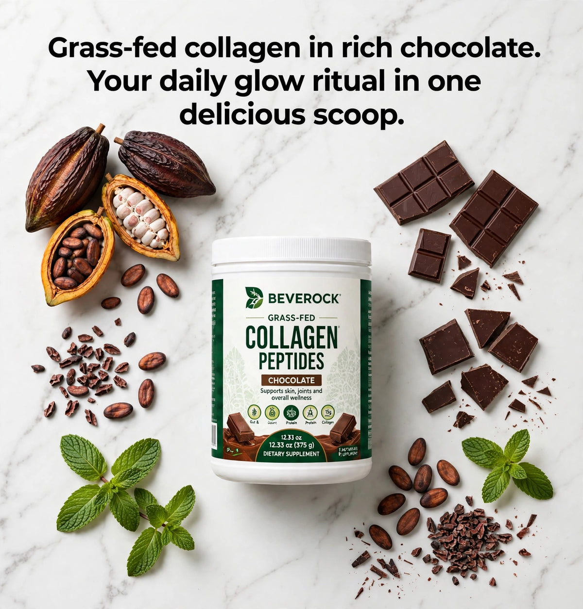 Grass-Fed Collagen Peptides Powder (Chocolate)
